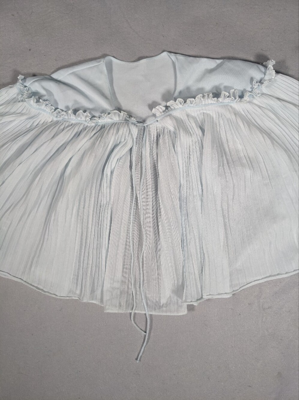 Michele Light Blue Pleated Nylon Bed Jacket